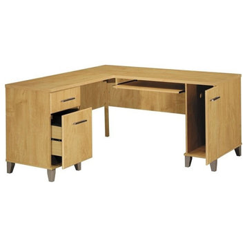 Bush Furniture Somerset 60W L Desk in Maple Cross - Engineered Wood
