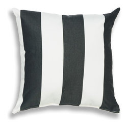 Essentials by DFO - Cabana Black Outdoor Pillow, 18"x18" - Outdoor Cushions And Pillows