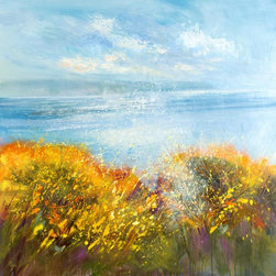 Mist falling over the Gorse, Widemouth Bay - Fine Art Prints