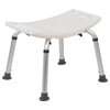 Flash Furniture Hercules 19" Adjustable Plastic Bath and Shower Stool in White