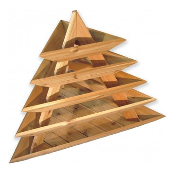 Raised Bed Cedar Planter 5-Level Triolife Plant Pyramid
