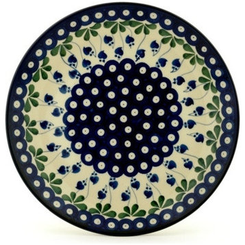 Polish Pottery 10" Stoneware Plate Hand-Decorated Design