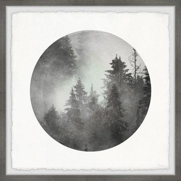 "Dark Foggy Forest" Framed Painting Print, 12"x12"