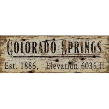 Colorado Springs Wood Sign, 11"x32