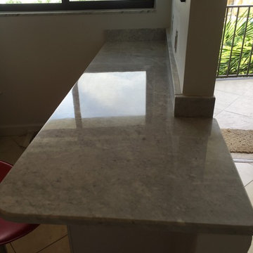 White Carrera Marble Countertop Refinished