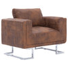 vidaXL Armchair Modern Upholstered Armchair Single Sofa Brown Faux Suede Leather