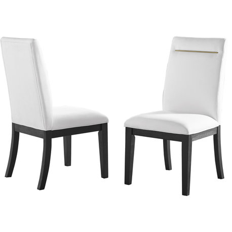 Yves Dining Chair (Set of 2) - White, Rubbed Charcoal