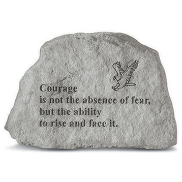 Courage Is Not The Absence With Eagle Inspirational Garden Stone