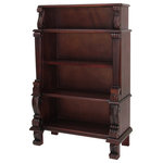Wayborn - Classic Bookcase, Cherry Brown - You've finished your studies and now need a place deserving of storing and displaying all of your literary favorites. The Classic Bookcase, with its solid wood construction, detailed carvings and dark cherry finish, is just such a place. This piece is at once unpretentious and sophisticated, helping to create an ambience of elegant comfort in your home for you and your guests.