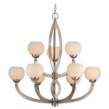 Dolan Designs Odyssey 9-Light 2 Tier Chandelier Satin Nickel