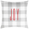 JOY Grey Buffalo Plaid Outdoor Pillow, 18x18