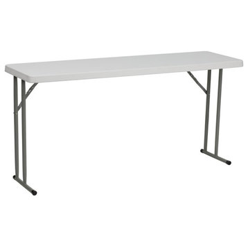 18"x60" Granite White Plastic Folding Training Table