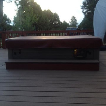 Custom Deck / Outdoor Fireplace with Built In Hot Tub - Eagle Ridge