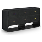 Meridian Furniture - Parker Ash Veneer Dresser, Black - If elegant simplicity is on your checklist, then this Parker black ash veneer dresser hits the mark from all angles. A sophisticated black finish gives this dresser modern flair and refinement while its simple lines ensure a minimalist presentation in your bedroom sanctuary. Six drawers are amply sized for holding undergarments, tees, and unmentionables out of sight and within easy reach. Rich ash veneer adds durability and lasting beauty to the dresser's design, whether purchased as a standalone piece or alongside other pieces in the Parker collection.