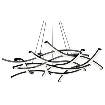 WAC Lighting PD-60944 Divergence 9 Light 44"W LED Abstract - Black