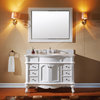 Norhaven 48" Single Bathroom Vanity, Marble Top, Round Sink, Faucet, Mirror