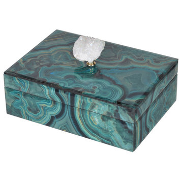 Bethany Decorative Box, Blue and Brown