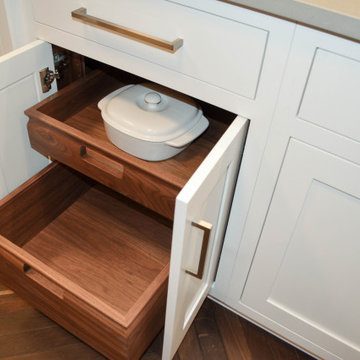 Custom walnut cabinet pull-out drawers
