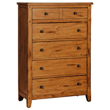 37x55" Rustic Solid Wood Farmhouse Chest of Drawers for Small Bedroom