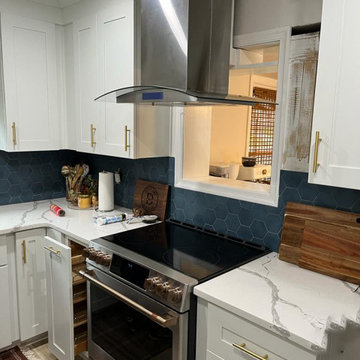 Traditional Kitchen Remodel Done in the Polar White Nantucket Door