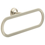 Delta Faucet - Delta 12 in. Oversized Towel Ring in Brushed Nickel FSS46-BN - Designed to offer additional storage where its needed most without sacrificing design, this Delta Oversized Towel Ring is a must have for baths with limited wall space. This oversized towel ring allows hand towels to dry in between uses. It gives easy access to hand towels.