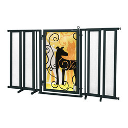 Fusion Gates - Fusion Gate with Limited Edition Dream Dog Design, Black, 71.5"-74" - Dog Gates