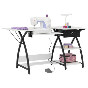 Comet Hobby Desk With Grids, Fold-Down Top, With Height Adjustable Platform