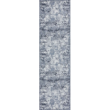 Geil Contemporary Abstract Area Rug, Gray, 2' X 3'