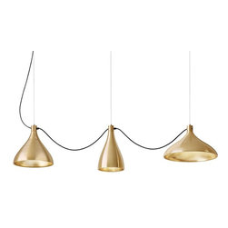 Pablo Brass Swell String 3 Mixed Modular Suspension Light - Chandeliers