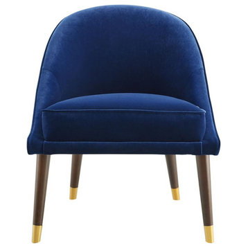 Avalon Velvet Accent Chair - Navy Blue