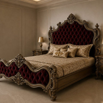 Luxury Solid Teak Wood Bed | Classic Carved Traditional Master Bedroom