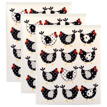 DII Chickens Swedish Dishcloth ( Set of 3 )