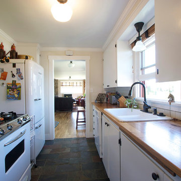 Much of the original kitchen was retained during this whole-house remodel