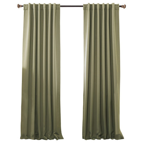 Solid Thermal Blackout Curtain Panels, Olive, 84", Set of 2