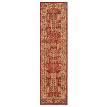 Safavieh Mahal Collection MAH697 Rug, Red/Natural, 2'2" X 10'