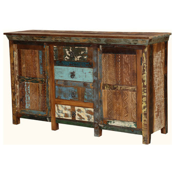 Aurora Handcrafted Rustic Reclaimed Wood 4 Drawer Large Sideboard
