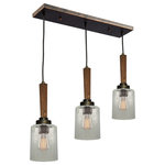 Artcraft Lighting - Artcraft AC10143BB Three Light Isl Pendant Leg0 Rustico Burnished Brass - The Legno Rustico, which means rustic wood in Italian, is made of 100% pine and comes in two finishes of wood and plating. Dark Pine with Brunito plating or light pine with Burnished brass plating. This is hand made in North America with pride.