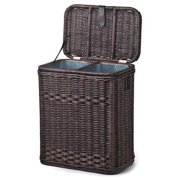 Wicker Divided Recycling Basket