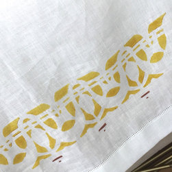Stencils on curtains with pin stitch hem - Home Improvement