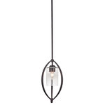 Toltec Lighting - Marquise 1 Light Mini Pendant, Dark Granite - Type of Bulb: Incandescent