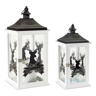 6pc Mini White Metal Tealight Lanterns