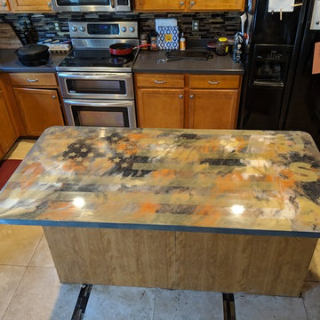 American Flag Epoxy Counter Top