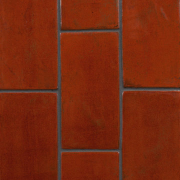 Rustic Red Subway Tile Backsplash