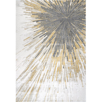 nuLOOM Jendayi Contemporary Area Rug, Gold 9'x12'