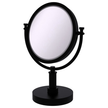 Allied Brass 8" Vanity Top Make-Up Mirror 4X Magnification, Matte Black