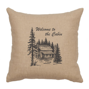 Image Pillow 16x16 Welcome Cabin Linen Natural