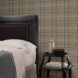 Austin Charcoal Plaid Wallpaper - Wallpaper