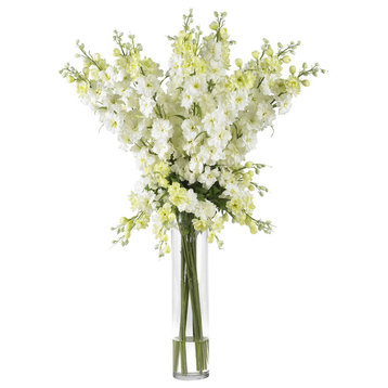 Delphinium Silk Flower Arrangement, White