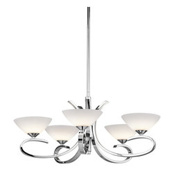 Kichler Lighting 43021CH Brookland 5-Light Chandelier, Chrome Finish with Satin - Chandeliers
