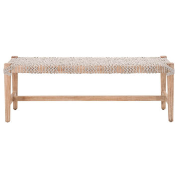 Essentials For Living Woven Costa Bench, Natural Gray Mahogany